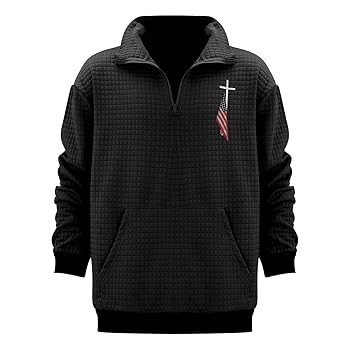 【PRY】Cross-Seam Pullover Shirt【BLACK】 Men's Embroidered Quarter zip pullover – 84thandfig
